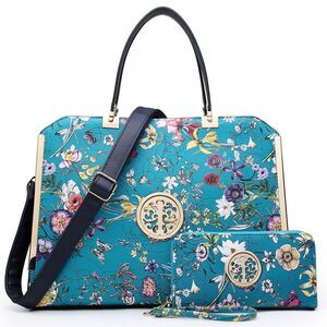 Dasein Women Large Handbag Purse Vegan Leather Satchel Work Bag Shoulder Tote